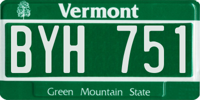 VT license plate BYH751