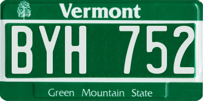VT license plate BYH752