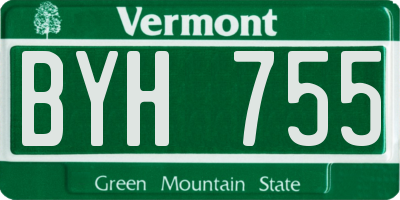 VT license plate BYH755