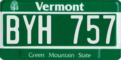 VT license plate BYH757