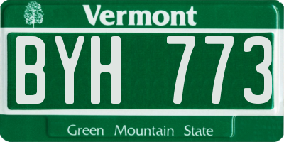VT license plate BYH773