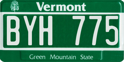 VT license plate BYH775