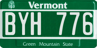 VT license plate BYH776
