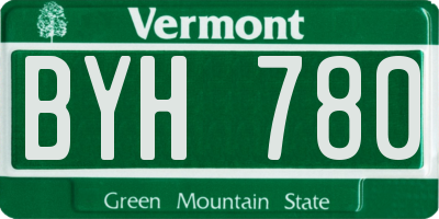 VT license plate BYH780