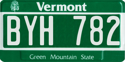 VT license plate BYH782
