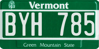 VT license plate BYH785