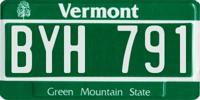 VT license plate BYH791