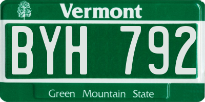 VT license plate BYH792