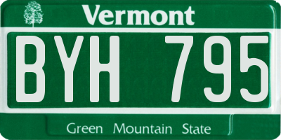 VT license plate BYH795
