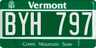 VT license plate BYH797