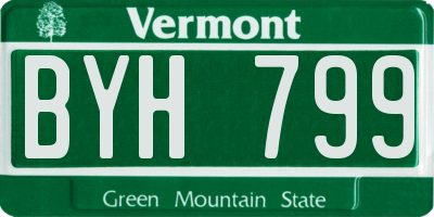 VT license plate BYH799
