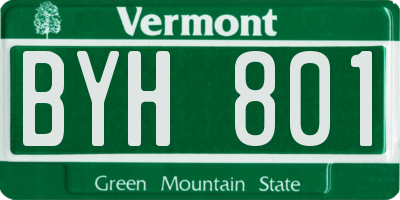 VT license plate BYH801