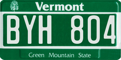 VT license plate BYH804