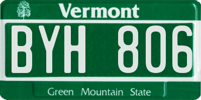 VT license plate BYH806