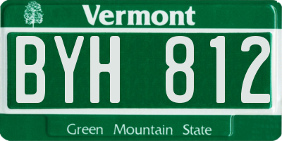 VT license plate BYH812