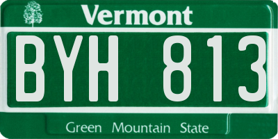 VT license plate BYH813