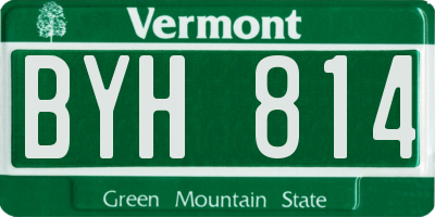 VT license plate BYH814