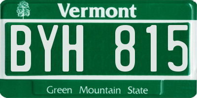 VT license plate BYH815