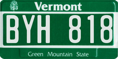VT license plate BYH818