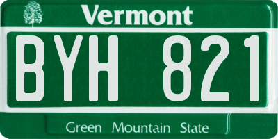 VT license plate BYH821