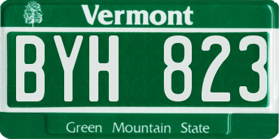 VT license plate BYH823