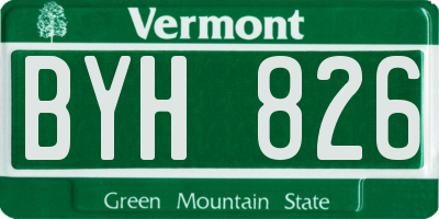 VT license plate BYH826