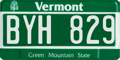 VT license plate BYH829