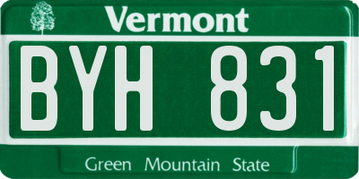 VT license plate BYH831