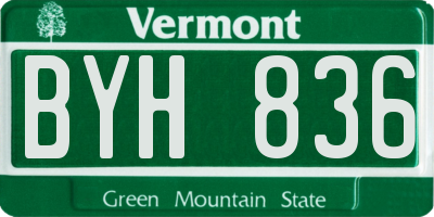 VT license plate BYH836