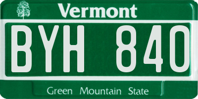 VT license plate BYH840