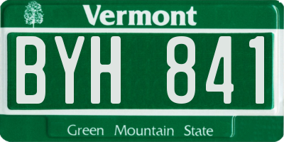 VT license plate BYH841
