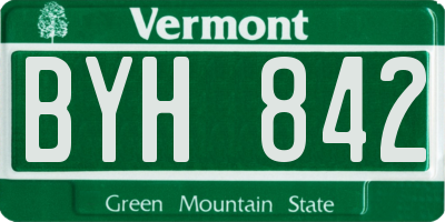 VT license plate BYH842