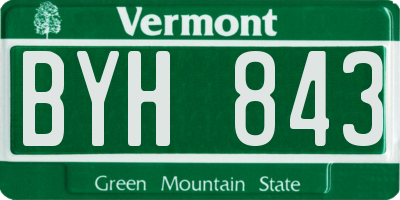 VT license plate BYH843
