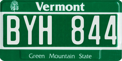 VT license plate BYH844