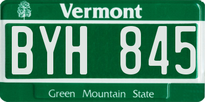 VT license plate BYH845