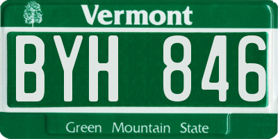 VT license plate BYH846