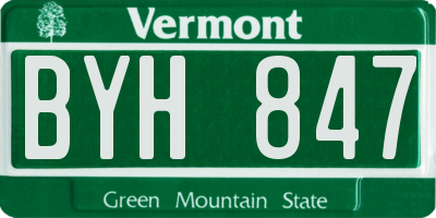 VT license plate BYH847
