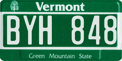 VT license plate BYH848
