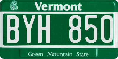 VT license plate BYH850