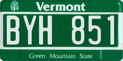 VT license plate BYH851