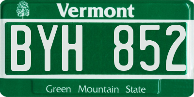 VT license plate BYH852