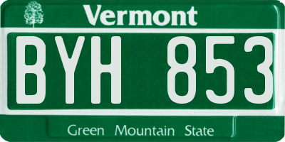 VT license plate BYH853