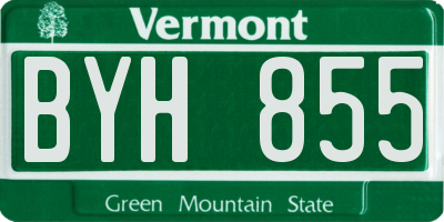VT license plate BYH855