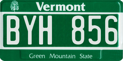 VT license plate BYH856
