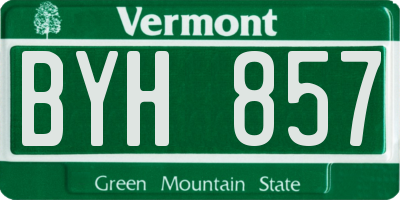 VT license plate BYH857