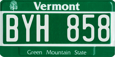 VT license plate BYH858