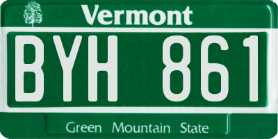 VT license plate BYH861