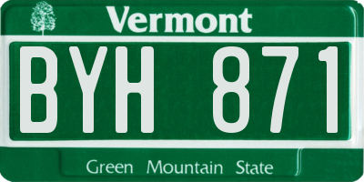 VT license plate BYH871