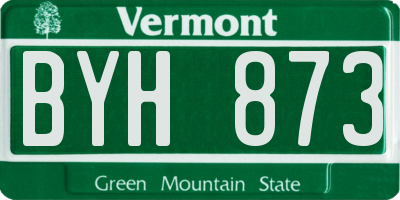 VT license plate BYH873