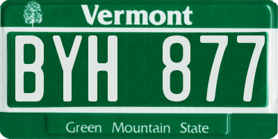 VT license plate BYH877